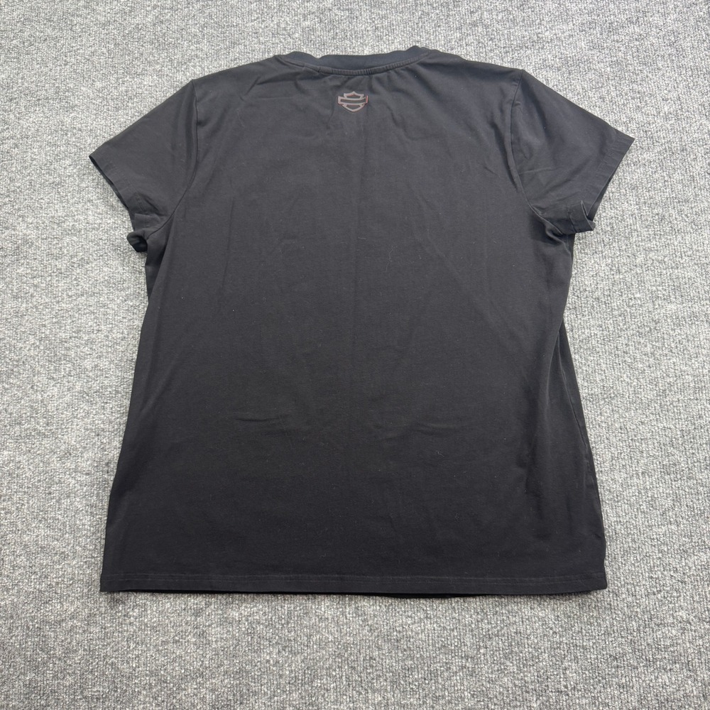 Harley Davidson Graphic Tee Womens XL Black Motorcycle Biker Short Sleeve - Picture 4 of 8